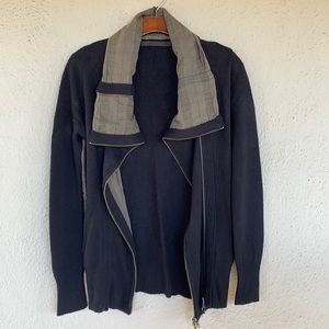 Nicholas K Blk Cowl Neck zip up sweater sz M